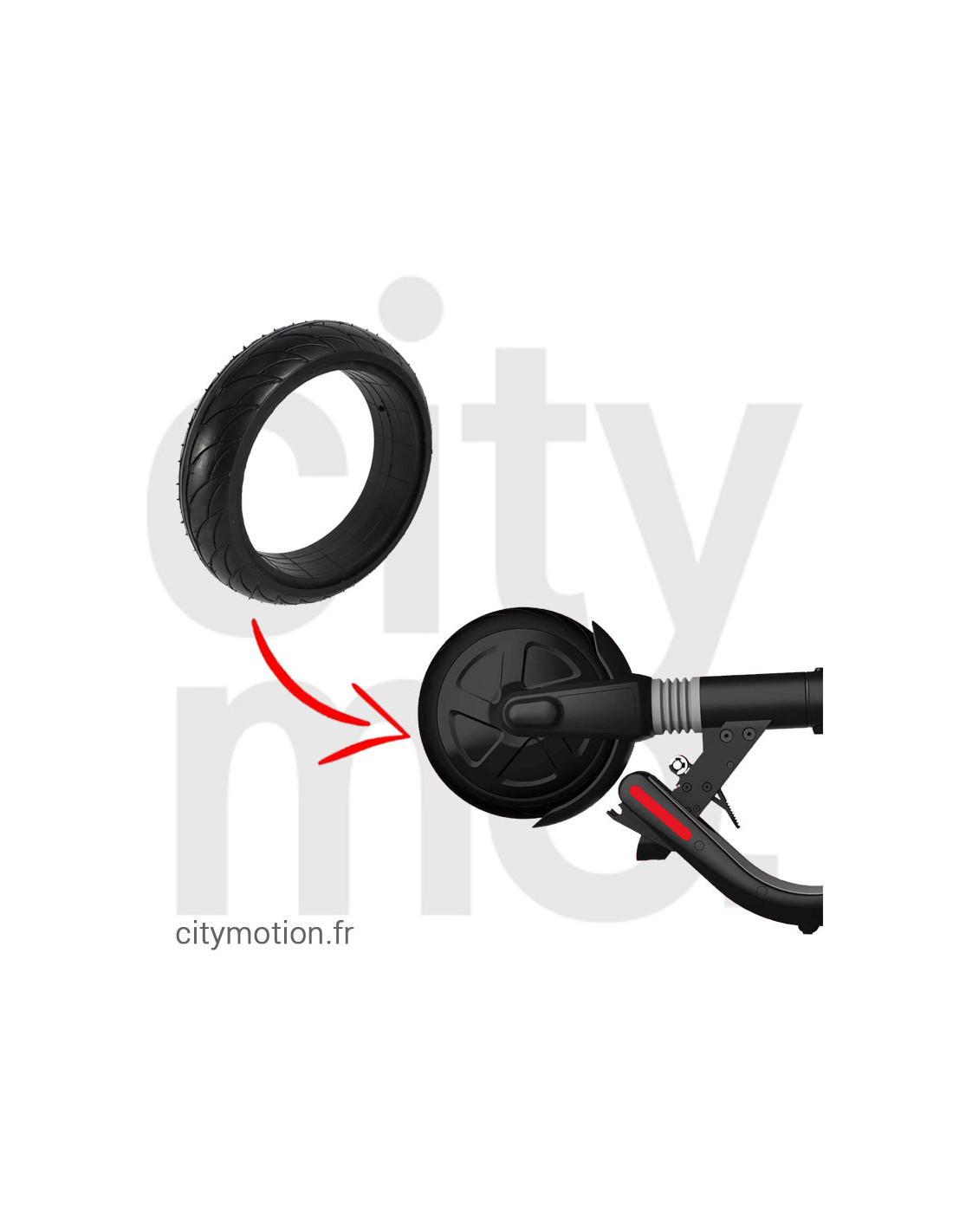 Pneu MONORIM pour trottinette électrique roue avant/arrière noir Inner  Honeycomb tubeless 10,2 Note 1 - réparation parfaite